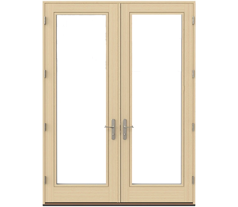 Eau Claire Pella Lifestyle Series Wood Double Hinged Patio Doors